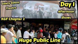 KGFChapter2 Huge Public Line For First Day First Show HindiVersion At GaietyGalaxy Theatre In Mumbai