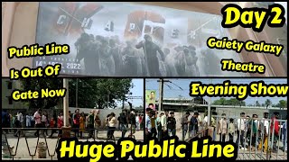 KGF Chapter 2 Huge Public Line Day 2 Evening Show Hindi Version At Gaiety Galaxy Theatre In Mumbai
