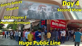 KGF Chapter 2 Huge Public Line Day 4 Second Show At Gaiety Galaxy Theatre In Mumbai