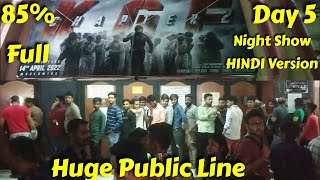 KGF Chapter 2 Huge Public Line Day 5 Hindi Version Night Show At Gaiety Galaxy Theatre In Mumbai