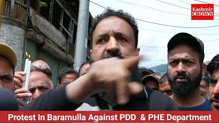 Protest In Baramulla Against PDD  & PHE Department