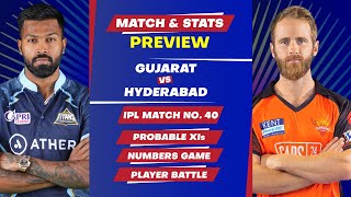 Gujarat Titans vs Sunrisers Hyderabad -40th Match of IPL 2022, Predicted Playing XIs & Stats Preview