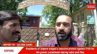 Residents of Sopore staged a massive protest against PDD.