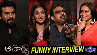 LIVE : Ram Charan Pooja Hegde Funny Interview | Koratala Siva |Acharya Movie | Top Telugu TV