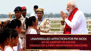 Unaparalled affection for PM Modi as he arrived in Assam. Visuals of a very heartening welcome