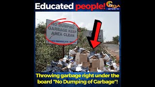 What is wrong with people? Throwing garbage right under the board "No Dumping of Garbage"!