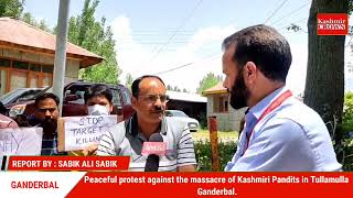 Peaceful protest against the massacre of Kashmiri Pandits in Tullamulla Ganderbal.