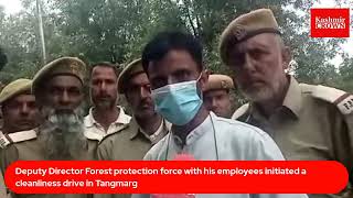 Deputy Director Forest protection force with his employees initiated a cleanliness drive in Tangmarg
