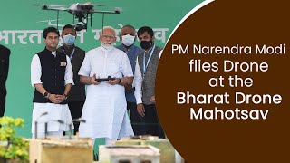 PM Narendra Modi flies Drone at the Bharat Drone Mahotsav l PMO