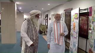PM Modi, Sadhguru take a tour of exhibition at 'Save Soil Movement' programme