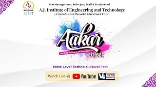 AAKAR 2022  ||  A J INSTITUTE OF ENGINEERING AND TECHNOLOGY || DAY 2 || V4NEWS LIVE