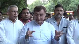 Vivek Tankha addresses the media after meeting with EC