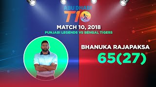 Bhanuka Rajapaksa's blasting 65(27) | Team SriLankan Cricket vs Bengal Tigers | T10 League 2017