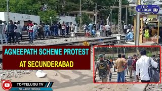 Agneepath Protest at Secundrabad | Secunderabad Railway Station Exclusive Visuals | Top Telugu TV