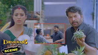 Rajadhi Raja Kannada Movie Scenes | Mammootty Fight with Goons without Knowing to his Family