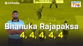 Banuka Rajapaksa smashes 5 fours in a row in the Abu Dhabi T10 League.