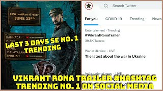 Vikrant Rona Trailer #Hashtag Trending No.1 On Social Media Continuesly From Last 3 Days