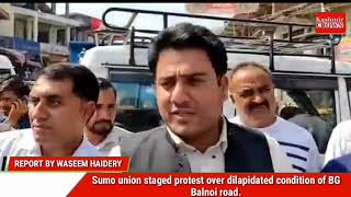 Sumo union staged protest over dilapidated condition of BG Balnoi road.