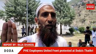 PHE Employees United Front protested at Doda's Thathri