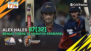 Bengal Tigers vs Maratha Arabians Alex Hales 87(32) | Eliminator | Abu Dhabi T10 League Season 2