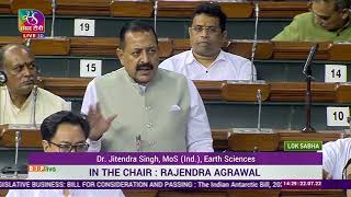 Minister Dr. Jitendra Singh's reply on Indian Antarctic Bill, 2022 in Lok Sabha