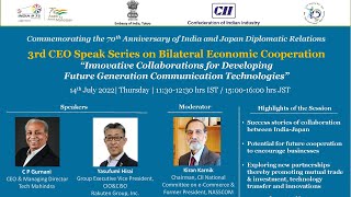 3rd India-Japan CEO Speak Series on Bilateral Economic Cooperation