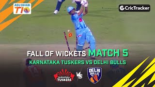 Karnataka Tuskers vs Delhi Bulls | Match 5 Fall of Wickets | Abu Dhabi T10 Season 3