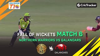 Northern Warriors vs Qalandars | Match 6 Fall of Wickets | Abu Dhabi T10 Season 3
