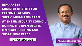 MoS for External Affairs,V. Muraleedharan at the UNSC-Open Debate "Peacebuilding & sustaining peace