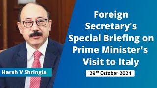 Foreign Secretary's Special Briefing on Prime Minister's Visit to Italy  ( 29th October 2021 )