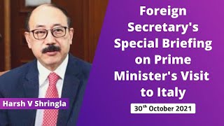 Foreign Secretary's Special Briefing on Prime Minister's Visit to Italy (30th October 2021 )