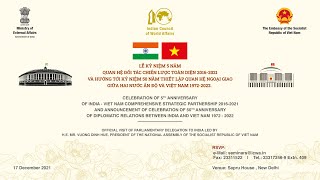 Celebration of 5th Anniversary of India-Vietnam Comprehensive Strategic Partnership 2016-2021