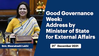 Good Governance Week: Address by MoS Smt. Meenakashi Lekhi