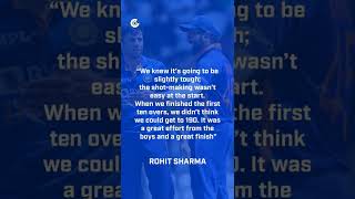 Rohit Sharma opines on India's batting performance in the first T20I against West Indies.