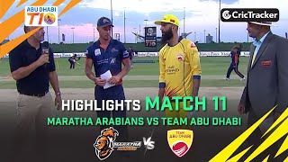 Team Abu Dhabi vs Maratha Arabians | Match 10 Highlights | Abu Dhabi T10 Season 3