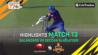Qalandars vs Deccan Gladiators | Match 13 Highlights | Abu Dhabi T10 Season 3