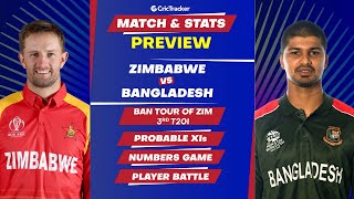 Zimbabwe vs Bangladesh - 3rd T20I Match Stats, Predicted Playing XI, and Previews