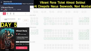 Vikrant Rona HINDI Version Ticket Almost Sold out On Day 3 At Cinepolis Nexus Seawoods, Navi Mumbai