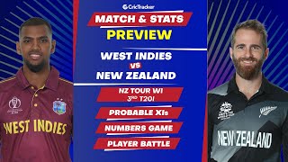West Indies vs New Zealand - 3RD T20I Match Stats, Predicted Playing XI, and Previews