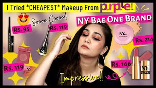 Trying CHEAPEST Makeup from Purplle.com Starting Rs. 89 | NY BAE One Brand | Nidhi Katiyar
