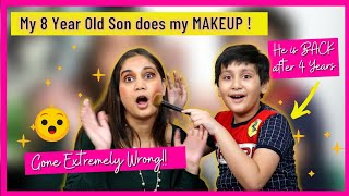 My 8 year Old Son Did my MAKEUP / GONE WRONG ???? / Nidhi Katiyar