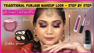 Traditional Punjabi Makeup Look Step By Step For Beginners | Red & Black Smokey Eyes | Nidhi Katiyar
