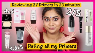 Rating all My PRIMERS | Reviewing 27 #Makeup #Primers in 23 Mins | Best Face Primers Rs.240 - Rs1000