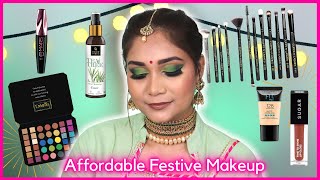 Affordable Festive Makeup - Green Eyeshadow Look Using Cuffs n Lashes Enchanting Palette