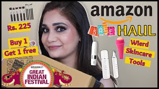 HUGE Amazon Beauty Haul | Upto 70% Off Tools, Brushes, Makeup & Hair Products | सस्ता और अच्छा मेकअप