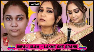 Lakme One Brand Festive Glam Makeup | Step by Step Purple Smokey Eye | Diwali Glam #Makeup #lakme
