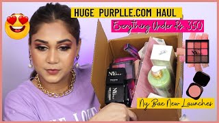 Under Rs. 350 *HUGE* Purplle.com MAKEUP HAUL | Best AFFORDABLE Makeup Haul | NY Bae new Launches