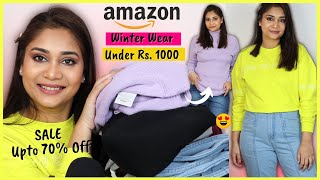 Amazon Winter Wear Haul | High waist Jeans, Sweatshirts | Amazon top haul | Under Rs. 1000