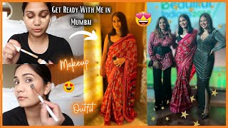 Get Ready With me in Mumbai with @shy styles | Elegant Saree Look for Evening Event