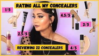Rating all my CONCEALERS | Reviewing 22 #Concealers  in 22 Minutes |  Rs. 129 to Rs. 1350